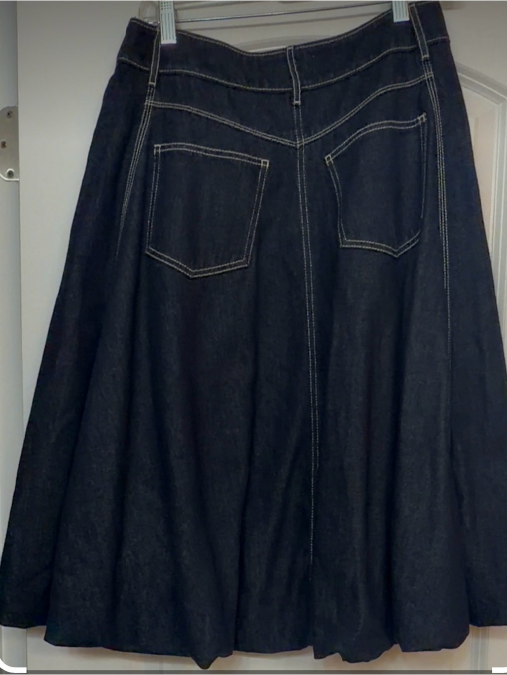 Pilcro bubble hem skirt dark blue. - Picture 1 of 9